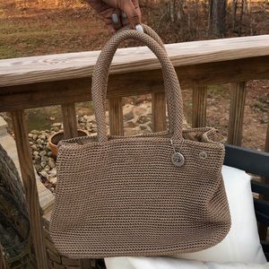🦋 The Sak • Tan Crochet Purse